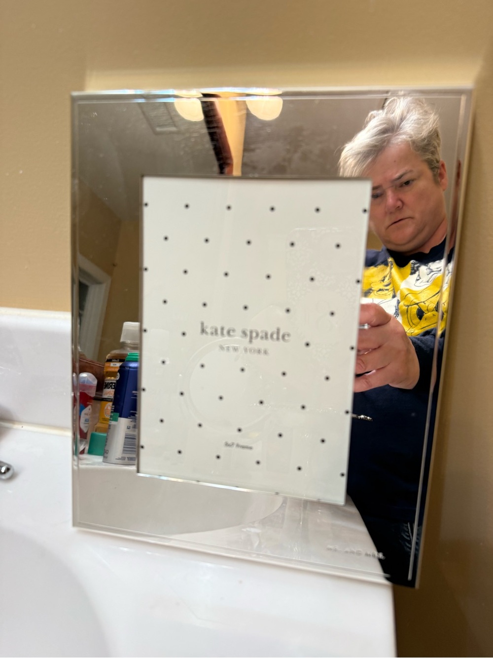 kate spade Silver Mirrored Polka Dot Glass Frame